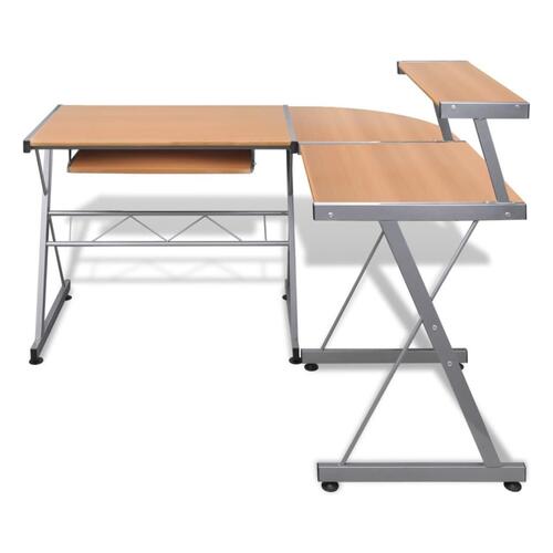 Skrivebord 139x115cm i brun