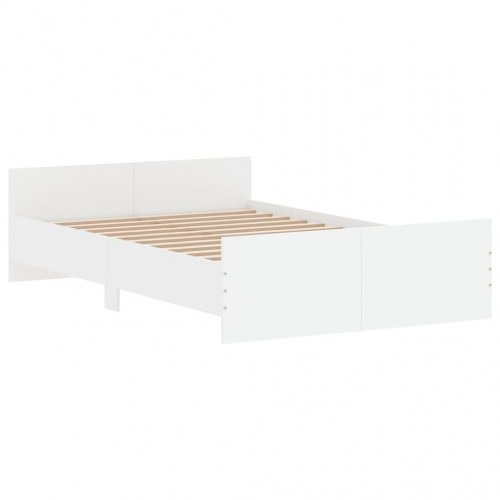 Sengeramme med sengegavl og fodgærde 120×190 cm - hvid