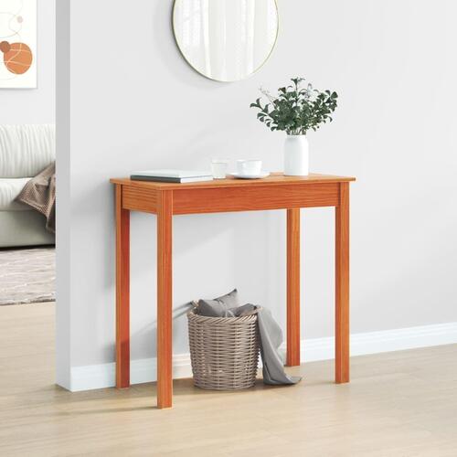 Konsolbord 80x40x75 cm massivt fyrretræ gyldenbrun
