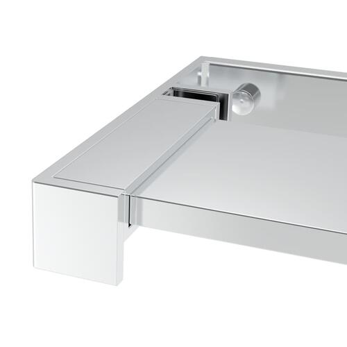 Brusehylde til brusevæg 100 cm aluminium krom