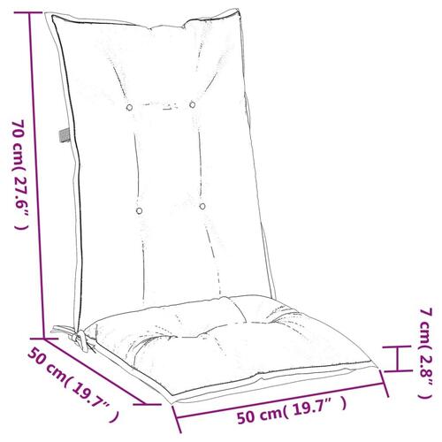 Stolehynder med høj ryg 4 stk. 120x50x7 cm stof beige