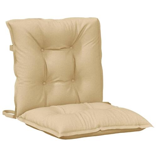 Stolehynder med lav ryg 4 stk. 100x50x7 cm stof beige