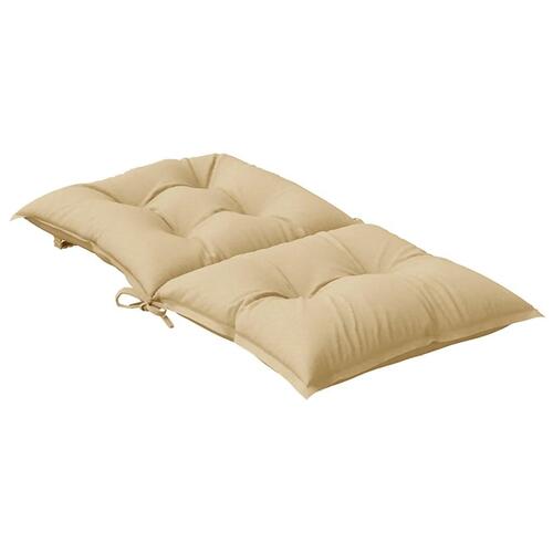 Stolehynder med lav ryg 4 stk. 100x50x7 cm stof beige