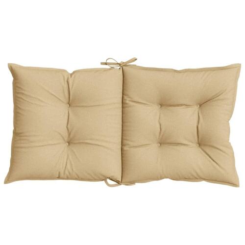 Stolehynder med lav ryg 4 stk. 100x50x7 cm stof beige
