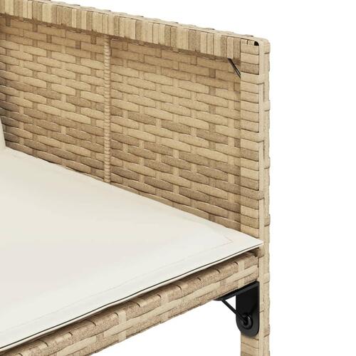 Spisebordssæt til haven 17 dele med hynder polyrattan beige