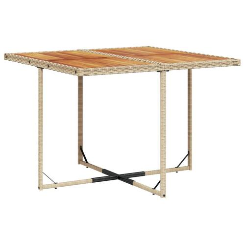 Spisebordssæt til haven 9 dele med hynder polyrattan beige