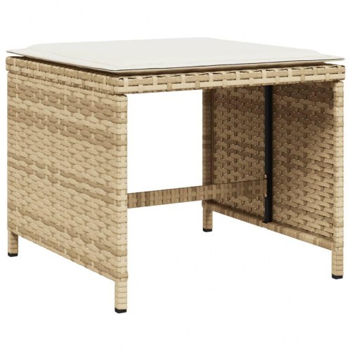 Haveskamler 4 stk. med hynder 40x40x35 cm polyrattan beige