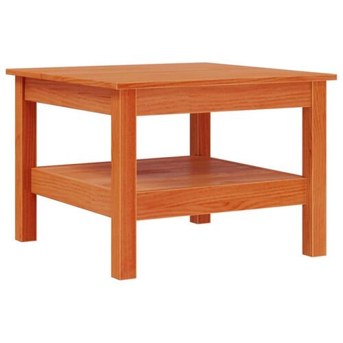 Sofabord 55x55x40 cm massivt fyrretræ gyldenbrun