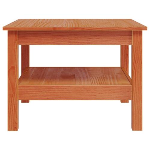Sofabord 55x55x40 cm massivt fyrretræ gyldenbrun