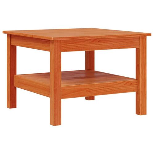 Sofabord 55x55x40 cm massivt fyrretræ gyldenbrun