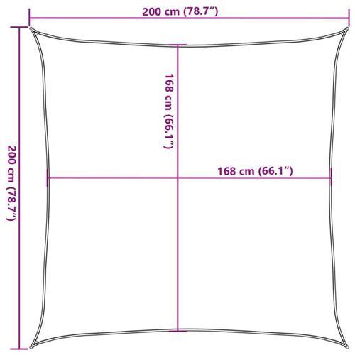 Solsejl 2x2 m 100 % polyesterstof sandfarvet
