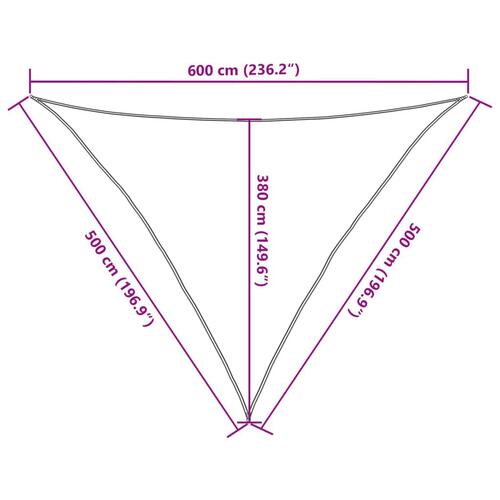 Solsejl 5x5x6 m 100 % polyesterstof lysegrå