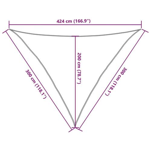 Solsejl 3x3x4,24 m 100 % polyesterstof sandfarvet