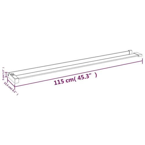 Brusehylde til brusevæg 115 cm aluminium krom
