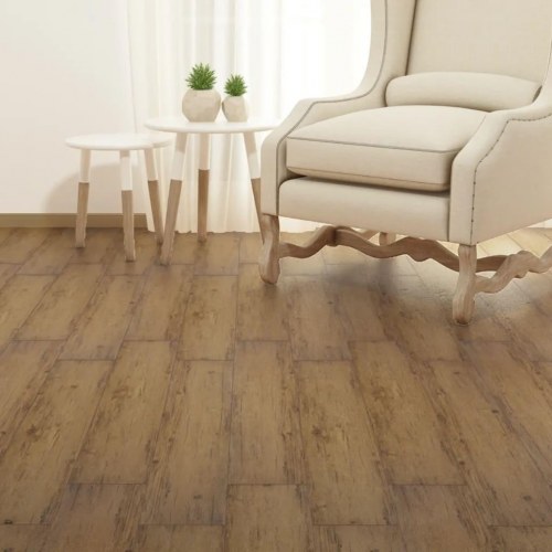 Selvhæftende PVC-gulvplanker 5,02 m² 2 mm valnød brun
