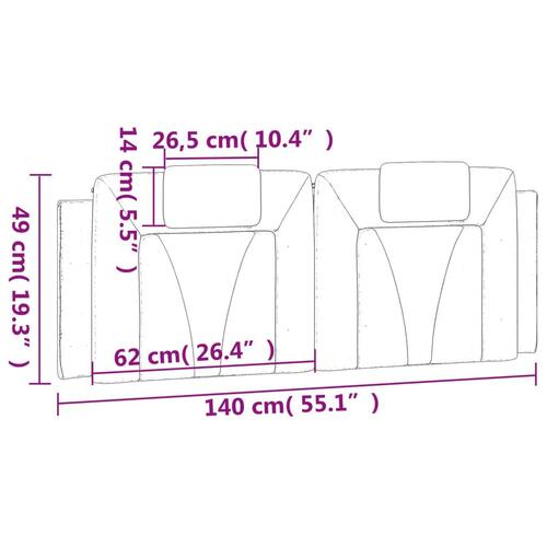 Gavlpude 140 cm kunstlæder hvid
