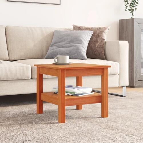 Sofabord 45x45x40 cm massivt fyrretræ gyldenbrun