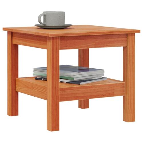 Sofabord 45x45x40 cm massivt fyrretræ gyldenbrun