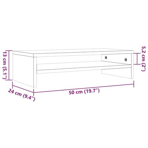 Skærmholder 50x24x13 cm massivt fyrretræ gyldenbrun