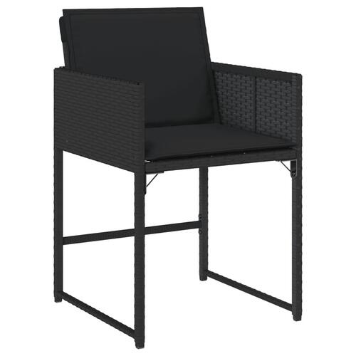 Havestole med hynder 4 stk. polyrattan sort