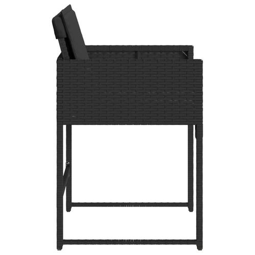 Havestole med hynder 4 stk. polyrattan sort