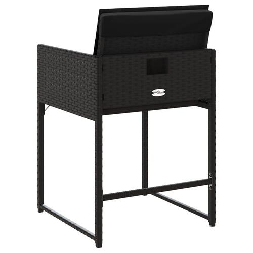 Havestole med hynder 4 stk. polyrattan sort