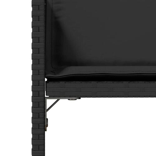 Havestole med hynder 4 stk. polyrattan sort