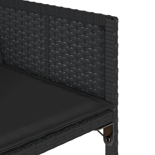 Havestole med hynder 4 stk. polyrattan sort