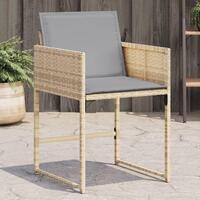 Havestole 4 stk. med hynder polyrattan blandet beige