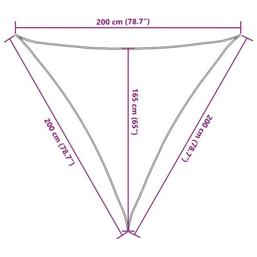 Solsejl 2x2x2 m 100 % polyesterstof sandfarvet