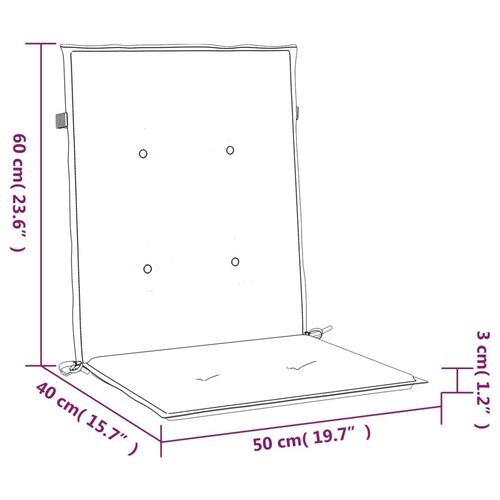 Stolehynde m. lav ryg 2 stk. 100x50x3 cm oxfordstof kongeblå