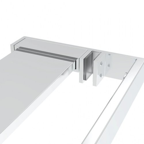 Brusevæg med hylde 115x195 cm sikkerhedsglas og aluminium krom