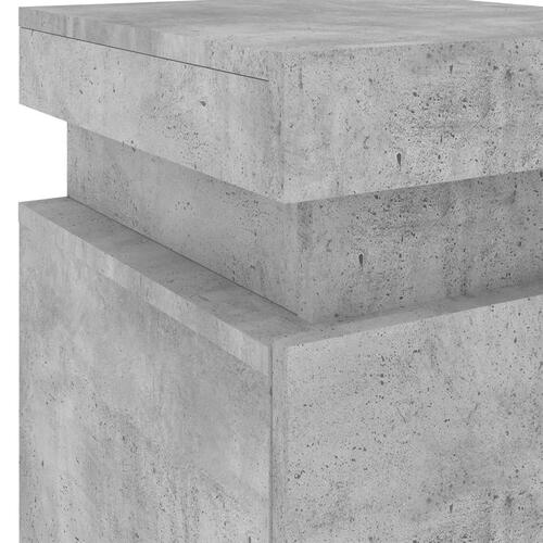 Sengeborde 2 stk. med LED-lys 35x39x55 cm betongrå