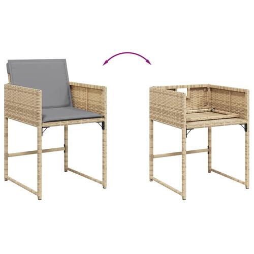 Spisebordssæt til haven 13 dele med hynder polyrattan beige