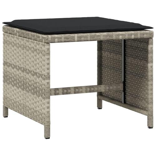 Loungesæt til haven 11 dele med hynder polyrattan lysegrå