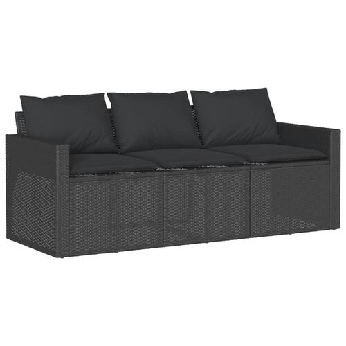 Sofasæt til haven 6 dele med hynder polyrattan sort