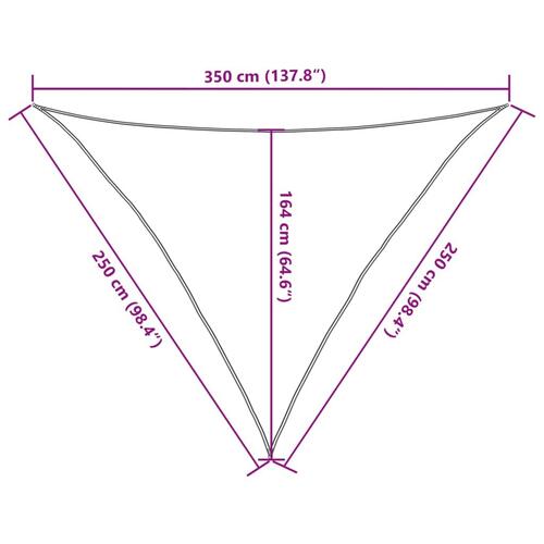 Solsejl 2,5x2,5x3,5 m 100 % polyesterstof sandfarvet