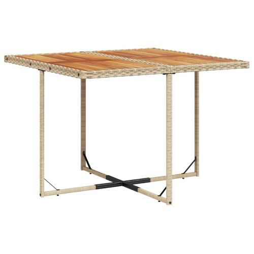 Spisebordssæt til haven 9 dele med hynder polyrattan beige