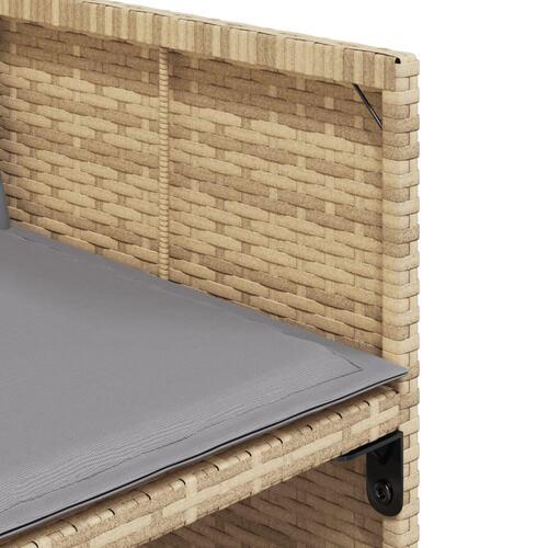 Spisebordssæt til haven 15 dele med hynder polyrattan beige
