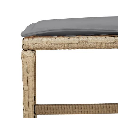 Spisebordssæt til haven 15 dele med hynder polyrattan beige