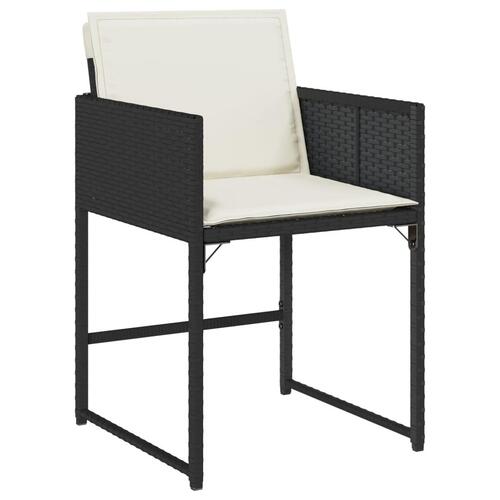 Havestole med hynder 4 stk. polyrattan sort