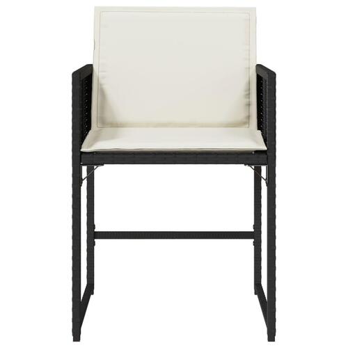 Havestole med hynder 4 stk. polyrattan sort