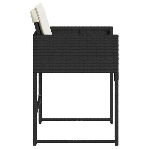 Havestole med hynder 4 stk. polyrattan sort