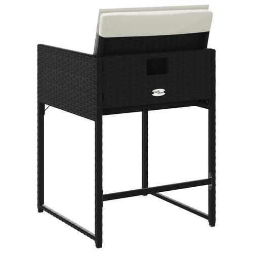 Havestole med hynder 4 stk. polyrattan sort