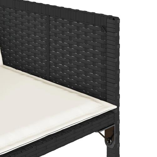 Havestole med hynder 4 stk. polyrattan sort
