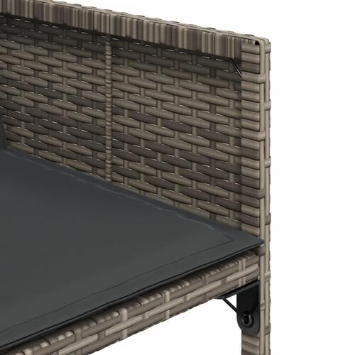 Havestole med hynder 4 stk. polyrattan grå