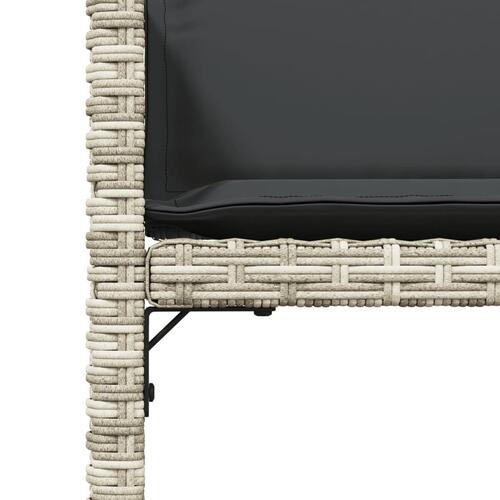 Havestole 4 stk. med hynder polyrattan lysegrå