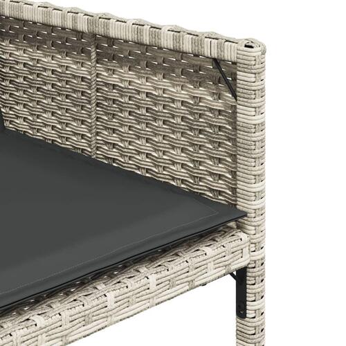 Havestole 4 stk. med hynder polyrattan lysegrå