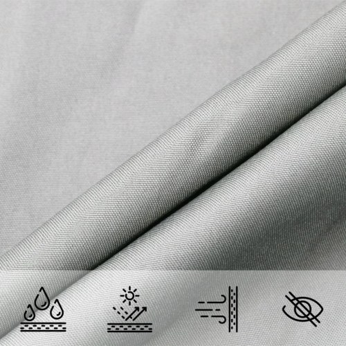 Solsejl 3,5 × 2,5 m - 100 % polyester, lysegrå