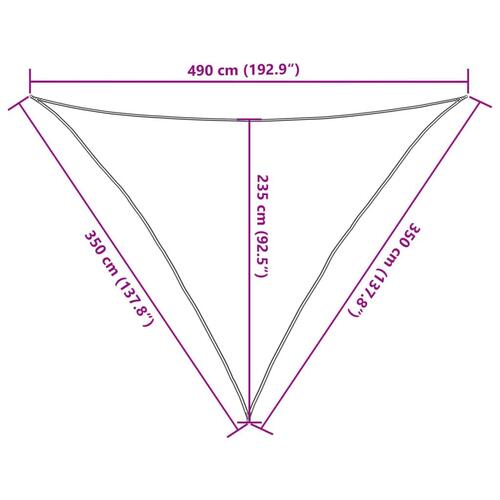 Solsejl 3,5x3,5x4,9 m 100 % polyesterstof lysegrå